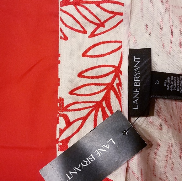 #220 NWT Orange Red Lane Bryant Pleated Skirt 20 - Picture 2 of 4